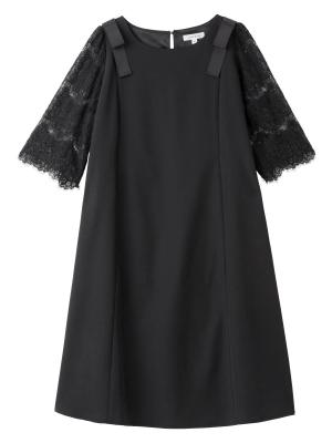 【MAX55%OFF ブラックフライデーセール対象】LOVE MIC（ラブミック）レーススリーブストレッチジョーゼットワンピース　マタニティ・授乳服【出産後も長く使える】29525