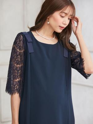 LOVE MIC（ラブミック）レーススリーブストレッチジョーゼット
