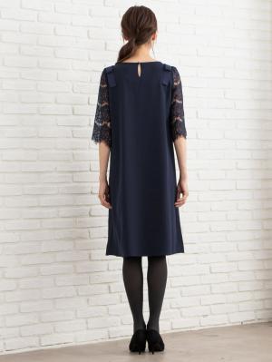 マタニティ ワンピース|LOVE MIC（ラブミック）レーススリーブストレッチジョーゼットワンピース　マタニティ・授乳服【出産後も長く使える】