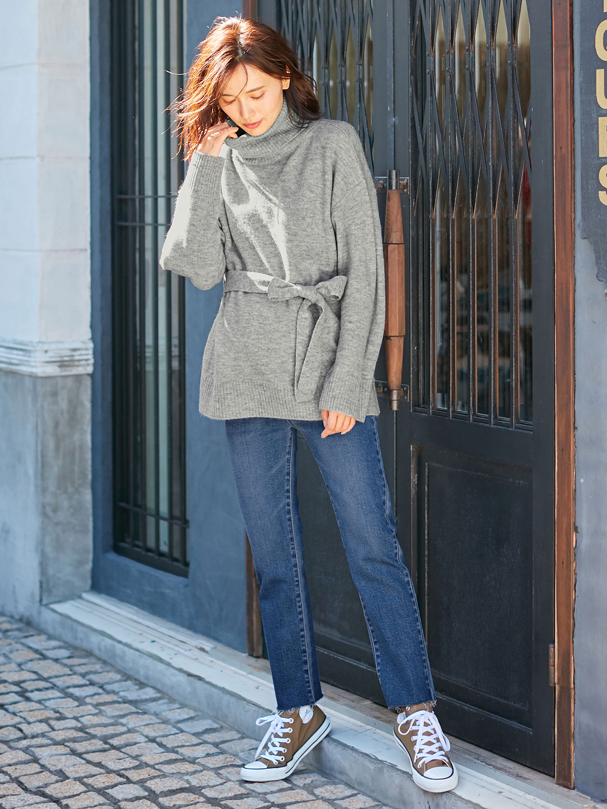 マタニティ トップス|Vicente for mom（ヴィセンテフォーマム）タートルニットトップス　マタニティ・授乳服|グレー