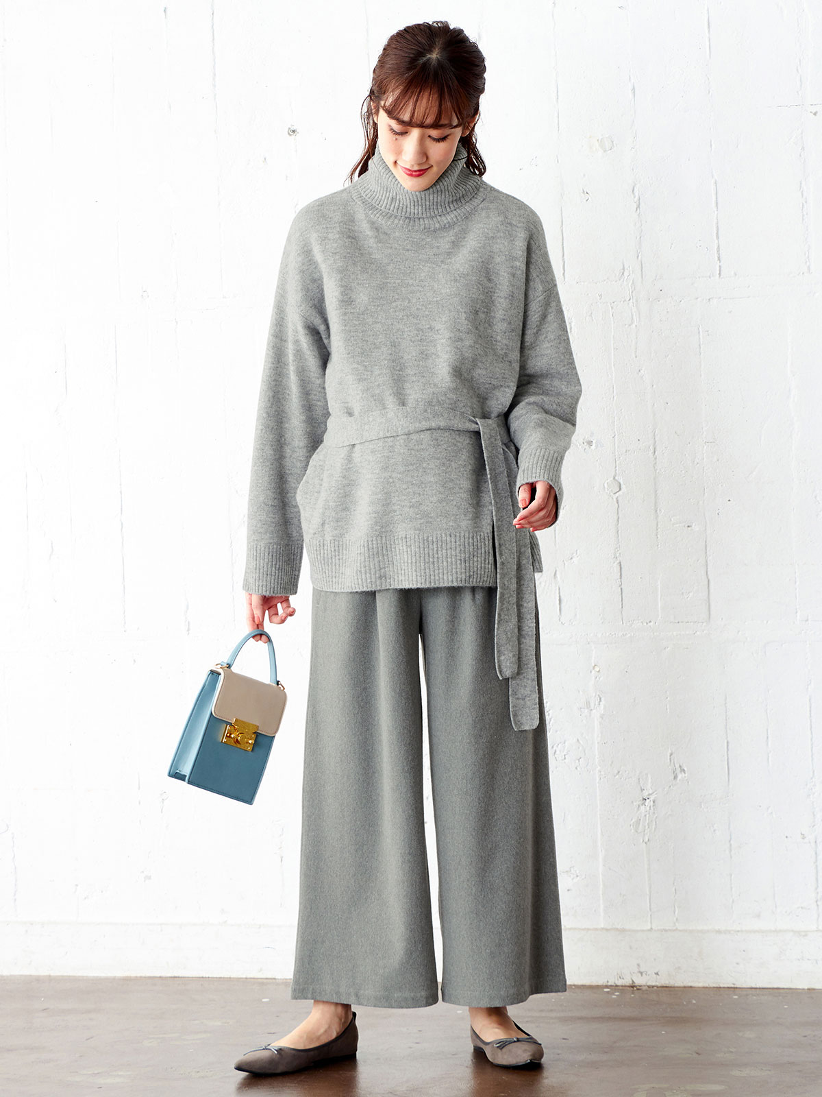 マタニティ トップス|Vicente for mom（ヴィセンテフォーマム）タートルニットトップス　マタニティ・授乳服|グレー