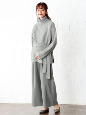 マタニティ トップス|Vicente for mom（ヴィセンテフォーマム）タートルニットトップス　マタニティ・授乳服|グレー