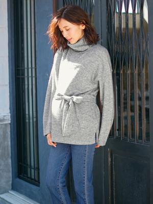 マタニティ トップス|Vicente for mom（ヴィセンテフォーマム）タートルニットトップス　マタニティ・授乳服|グレー