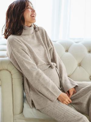 マタニティ トップス|Vicente for mom（ヴィセンテフォーマム）タートルニットトップス　マタニティ・授乳服|ベージュ