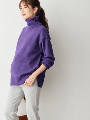 マタニティ トップス|Vicente for mom（ヴィセンテフォーマム）タートルニットトップス　マタニティ・授乳服|パープル