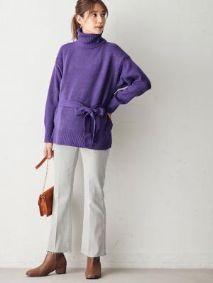 マタニティ トップス|Vicente for mom（ヴィセンテフォーマム）タートルニットトップス　マタニティ・授乳服|パープル