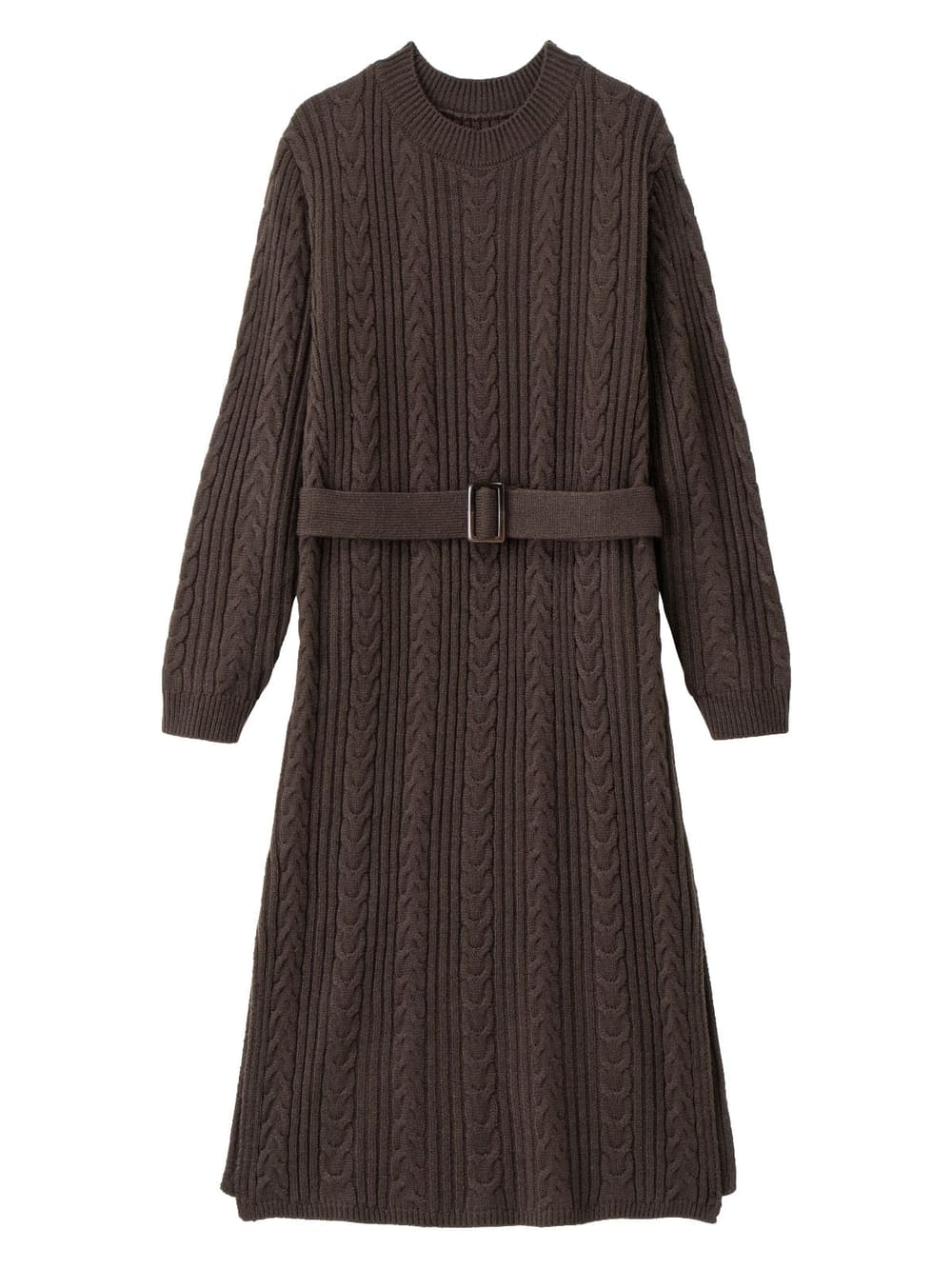 マタニティ ワンピース|Vicente for mom（ヴィセンテフォーマム）ケーブルニットワンピース　マタニティ・授乳服|ブラウン