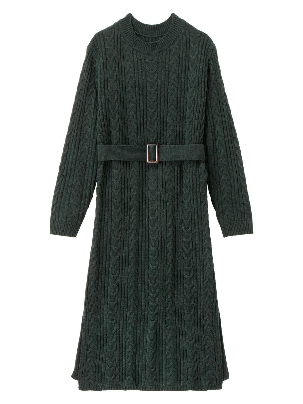 マタニティ ワンピース|Vicente for mom（ヴィセンテフォーマム）ケーブルニットワンピース　マタニティ・授乳服|グリーン