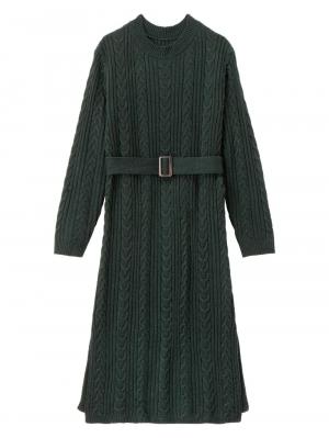 マタニティ ワンピース|Vicente for mom（ヴィセンテフォーマム）ケーブルニットワンピース　マタニティ・授乳服|グリーン