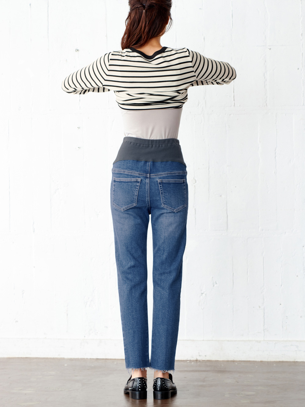 アウトレット|【産前産後対応】Vicente for mom（ヴィセンテフォーマム）テーパードデニムストレッチパンツ【出産後も長く使える】