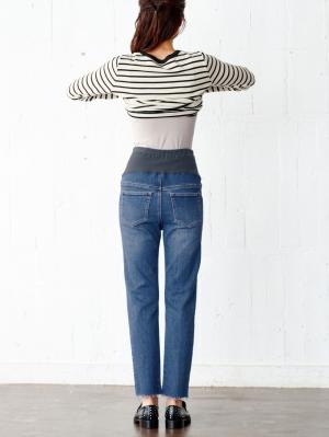 アウトレット|【産前産後対応】Vicente for mom（ヴィセンテフォーマム）テーパードデニムストレッチパンツ【出産後も長く使える】