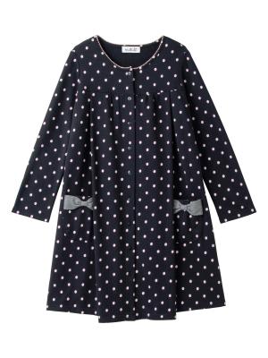 マタニティ パジャマ・ルームウェア|mutti ei（ムッティアイ）【授乳口付】ガーゼ裏毛ドットプリント×スムース無地パンツ|ネイビー