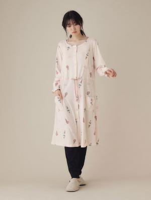 マタニティ パジャマ・ルームウェア|【授乳口付】スムースアイスクリームプリント×無地パンツ2WAYパジャマ|ピンク