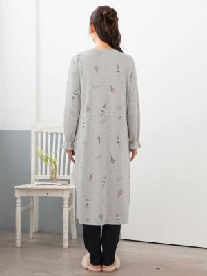 マタニティ パジャマ・ルームウェア|【授乳口付】スムースアイスクリームプリント×無地パンツ2WAYパジャマ