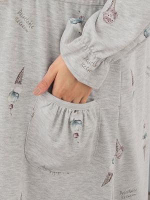 マタニティ パジャマ・ルームウェア|【授乳口付】スムースアイスクリームプリント×無地パンツ2WAYパジャマ