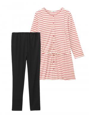 マタニティ パジャマ・ルームウェア|mutti ei（ムッティアイ）【授乳口付】スムースボーダーパジャマ|アイボリー