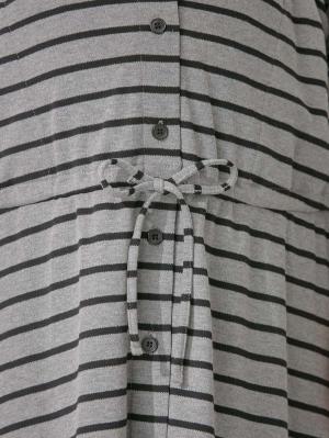 マタニティ パジャマ・ルームウェア|mutti ei（ムッティアイ）【授乳口付】スムースボーダーパジャマ|グレー