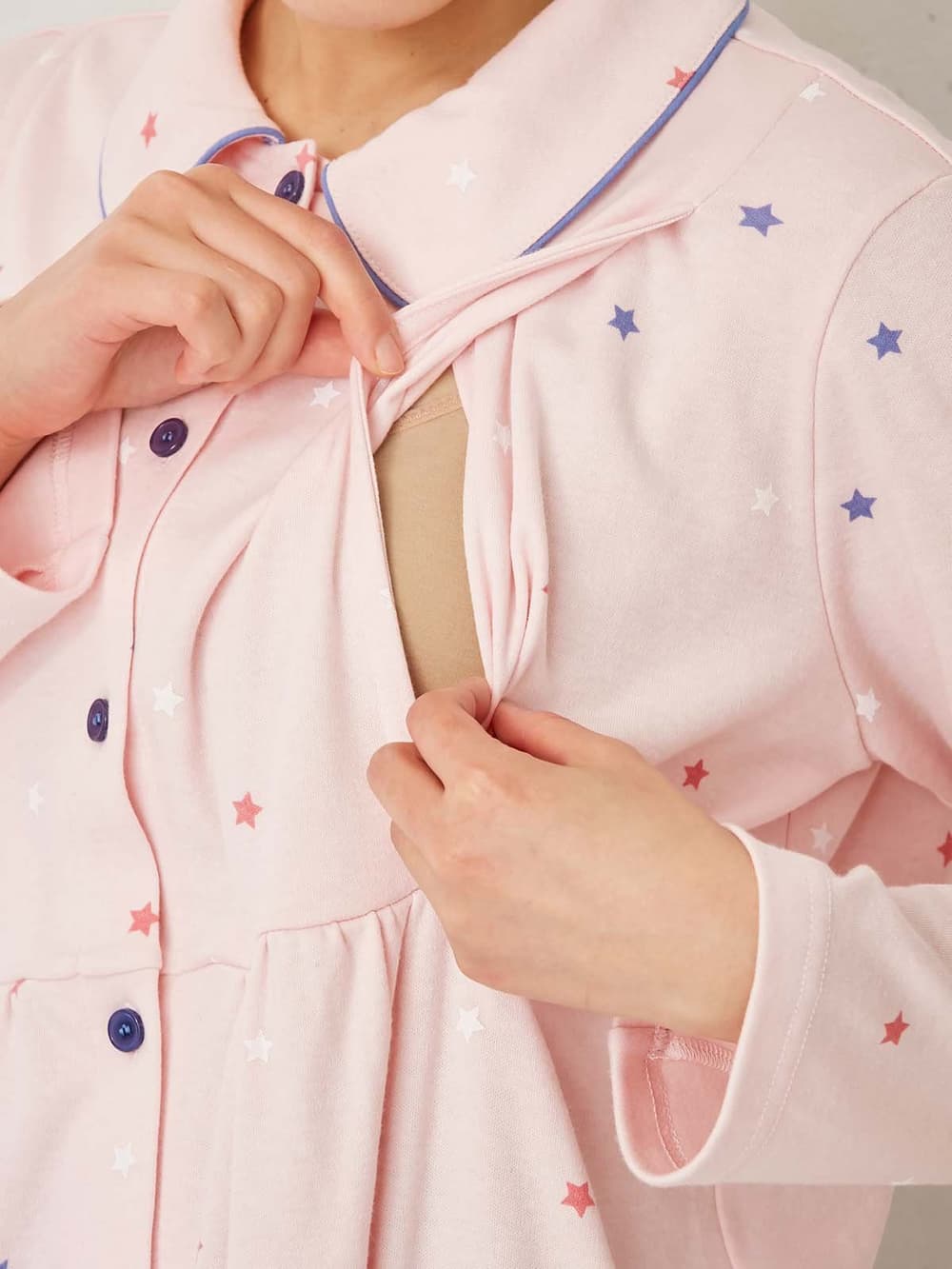 マタニティ パジャマ・ルームウェア|mutti ei（ムッティアイ）【授乳口付】スムースマルチ星柄パジャマ