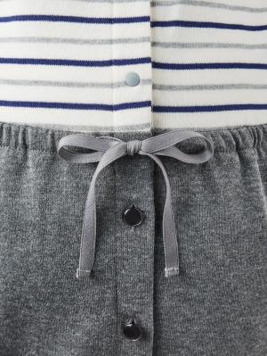 マタニティ パジャマ・ルームウェア|mutti ei（ムッティアイ）【授乳口付】【セット】ミニ裏毛ボーダー×無地パジャマ