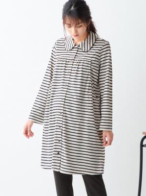 マタニティ パジャマ・ルームウェア|mutti ei（ムッティアイ）【授乳口付】天竺ボーダーパジャマ|アイボリー