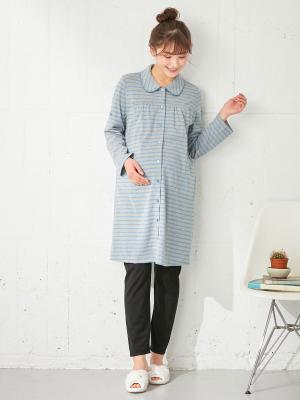 マタニティ パジャマ・ルームウェア|mutti ei（ムッティアイ）【授乳口付】天竺ボーダーパジャマ|ライトグレー