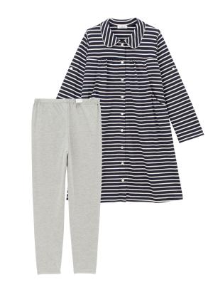 マタニティ パジャマ・ルームウェア|mutti ei（ムッティアイ）【授乳口付】天竺ボーダーパジャマ|ネイビー