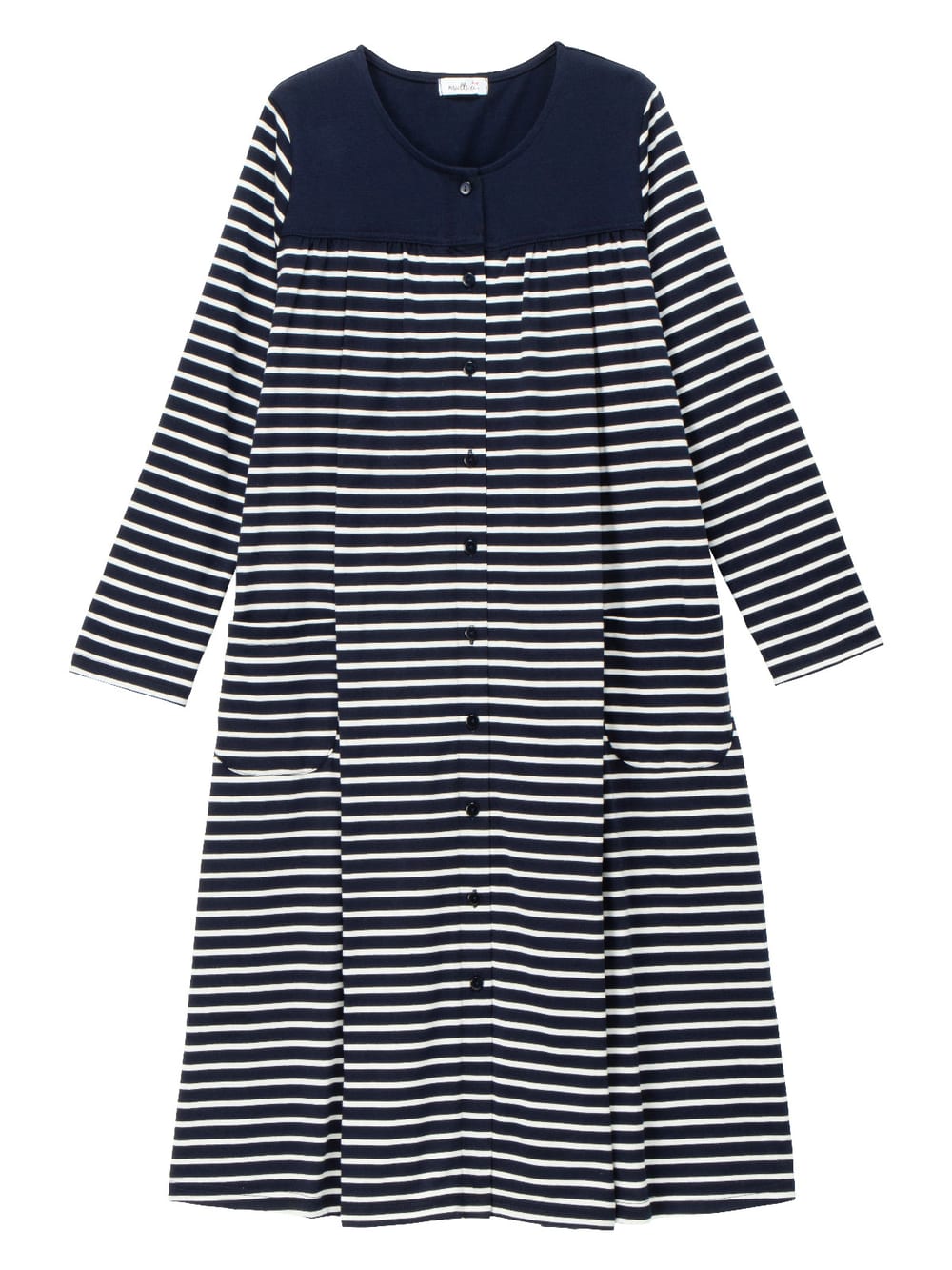マタニティ パジャマ・ルームウェア|mutti ei（ムッティアイ）【授乳口付】天竺ボーダー2WAYパジャマ|ネイビー