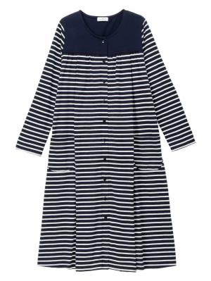 マタニティ パジャマ・ルームウェア|mutti ei（ムッティアイ）【授乳口付】天竺ボーダー2WAYパジャマ|ネイビー