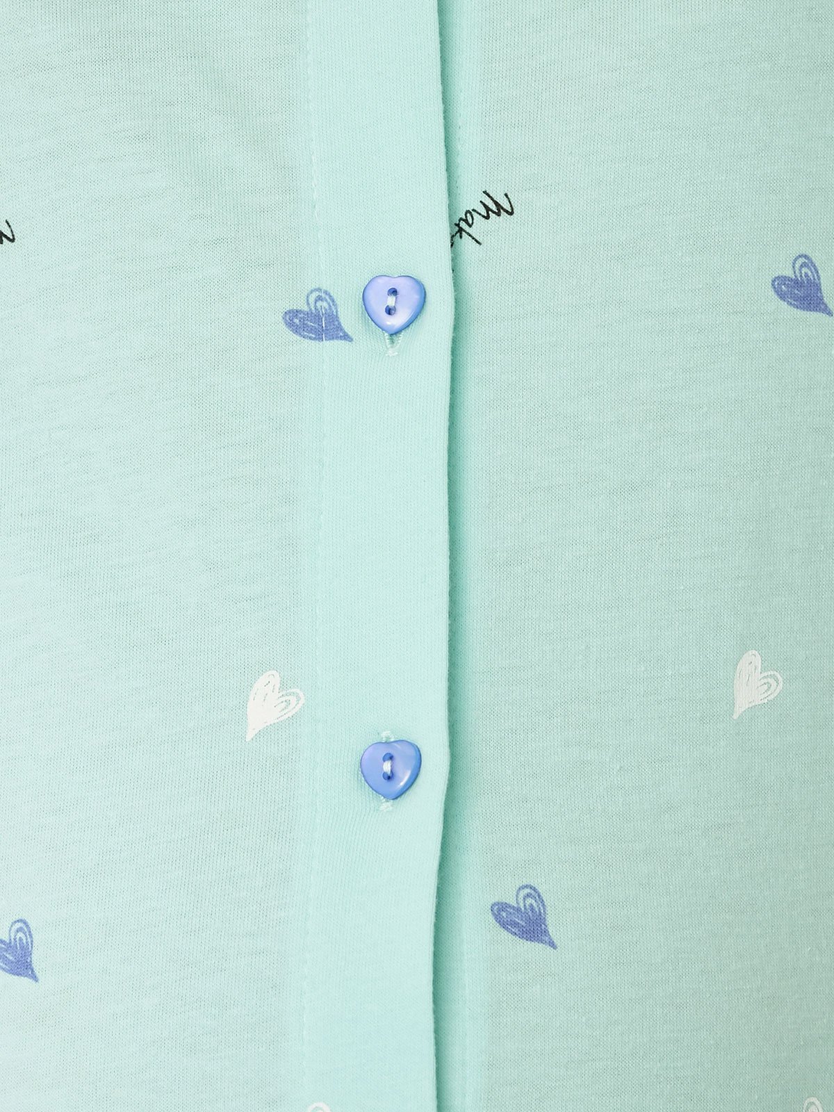 マタニティ パジャマ・ルームウェア|mutti ei（ムッティアイ）【授乳口付】天竺ハート柄ネグリジェ|ライトグリーン