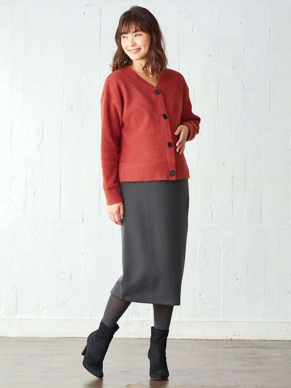 マタニティ ワンピース A I N 授乳口付 カーデフェイクワンピース マタニティウェア 授乳服通販 エンジェリーベ 公式