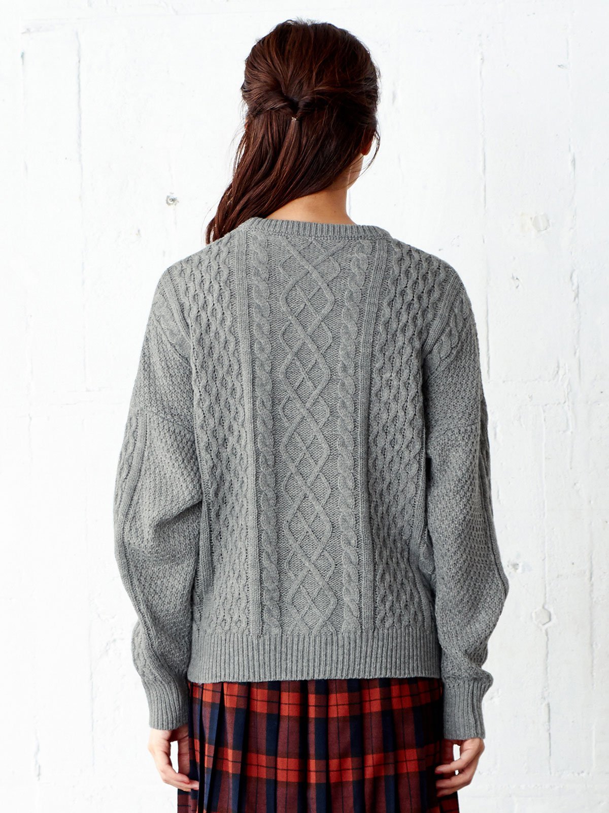 マタニティ トップス|サイドボタンケーブルニット　マタニティ・授乳服