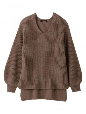 片畦Vネックニット　マタニティ・授乳服【出産後も長く使える】 29564