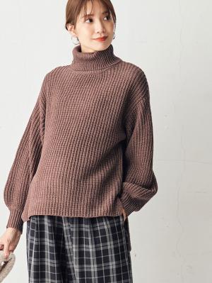 片畦タートルネックニット　マタニティ・授乳服29565