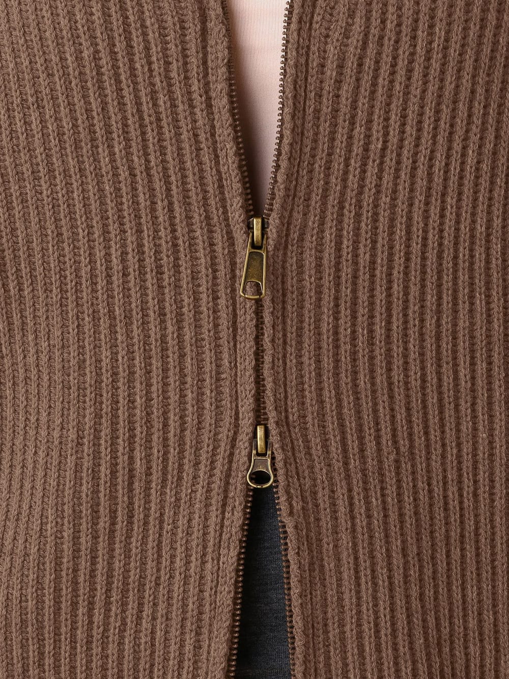 マタニティ トップス|両畦VネックダブルZIPカーデ　マタニティ・授乳服【出産後も長く使える】