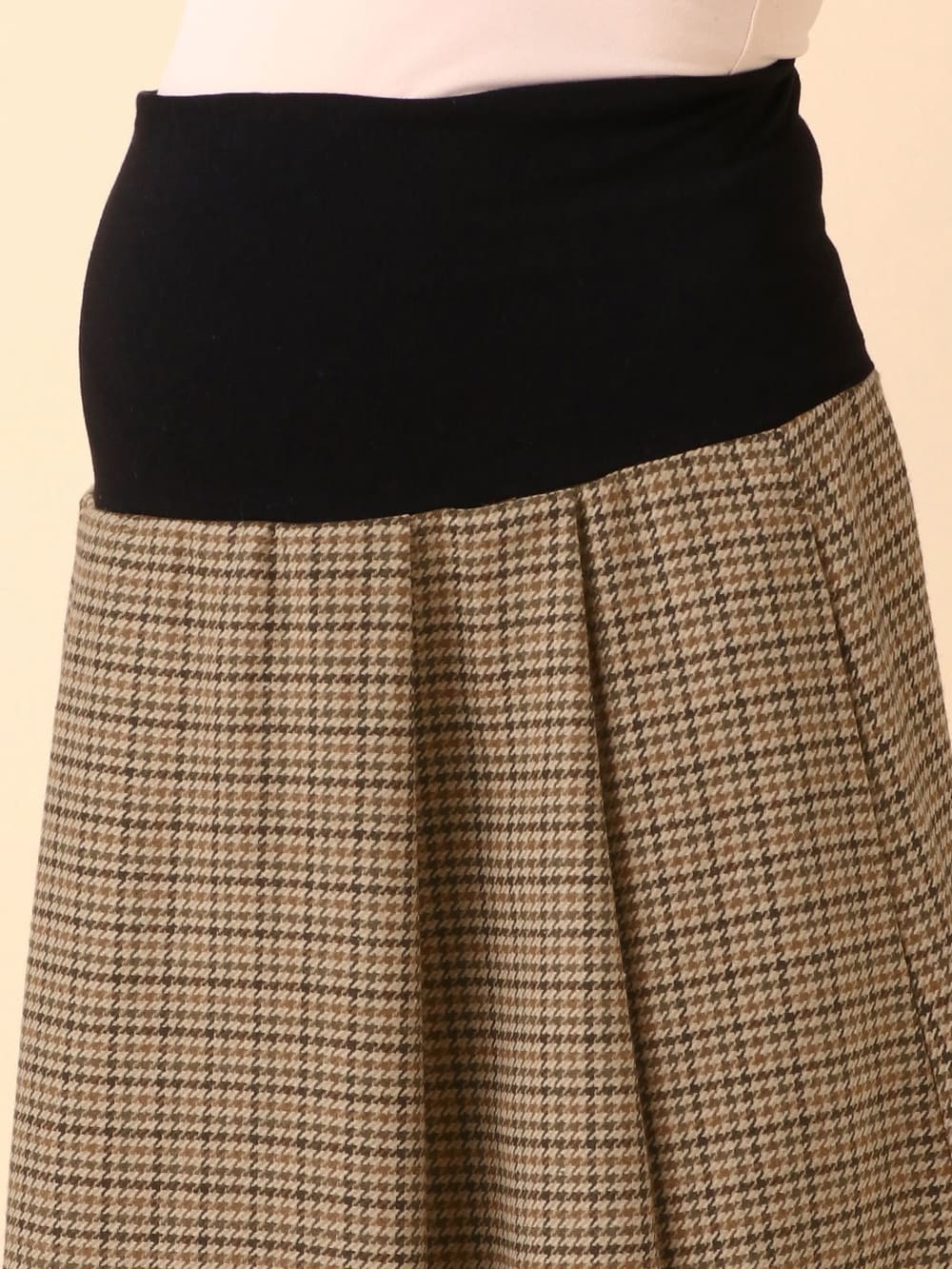 マタニティ スカート|【産前産後対応】チェック膝丈スカート【出産後も長く使える】