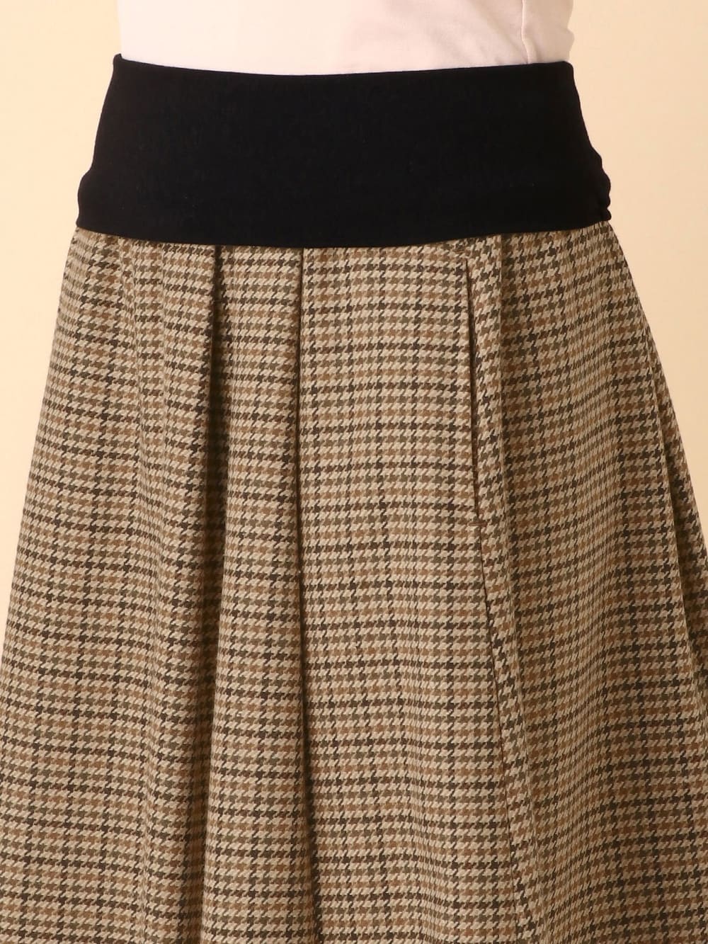 マタニティ スカート|【産前産後対応】チェック膝丈スカート【出産後も長く使える】