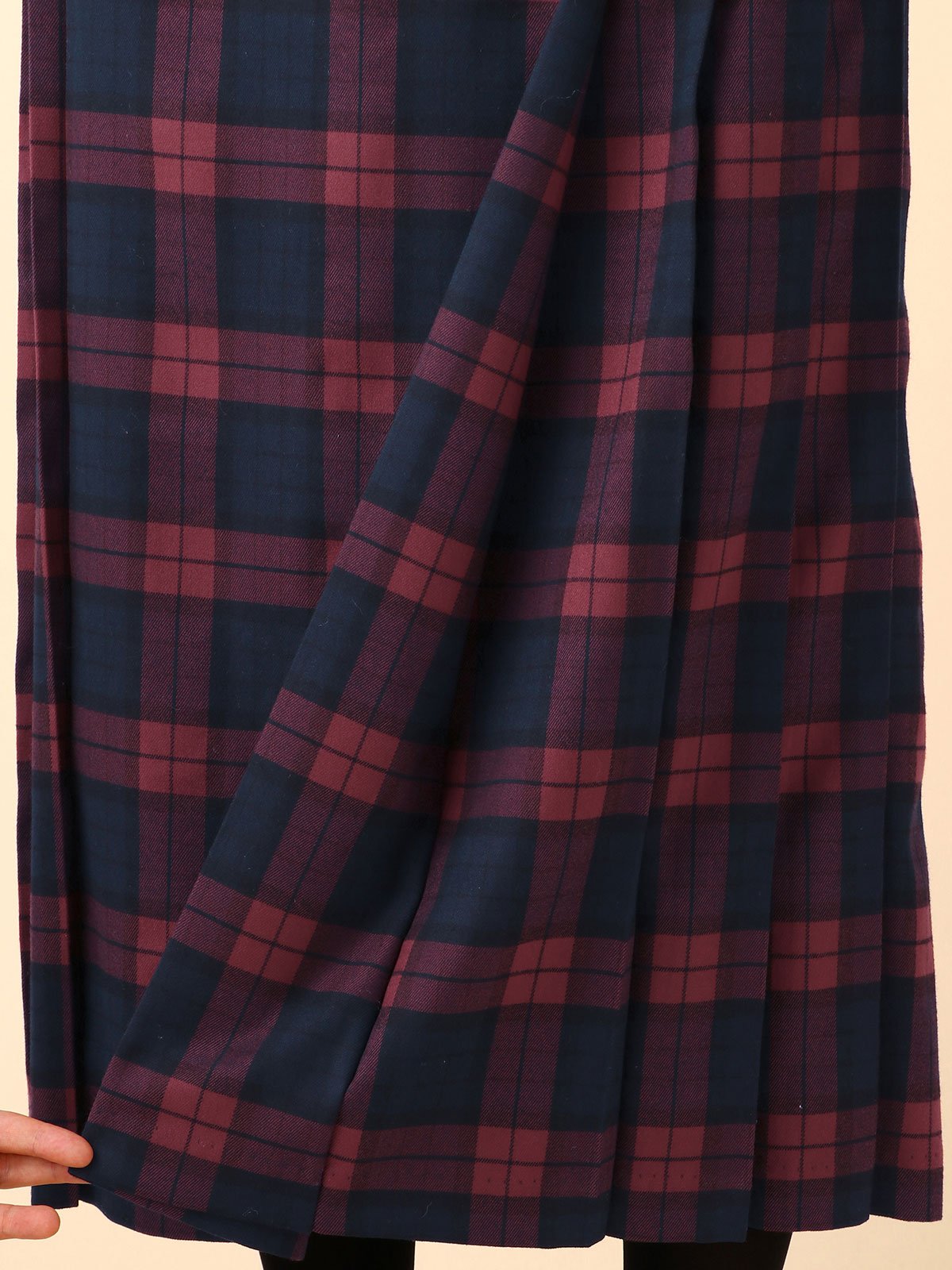 アウトレット|【産前産後対応】チェックキルトスカート【出産後も長く使える】