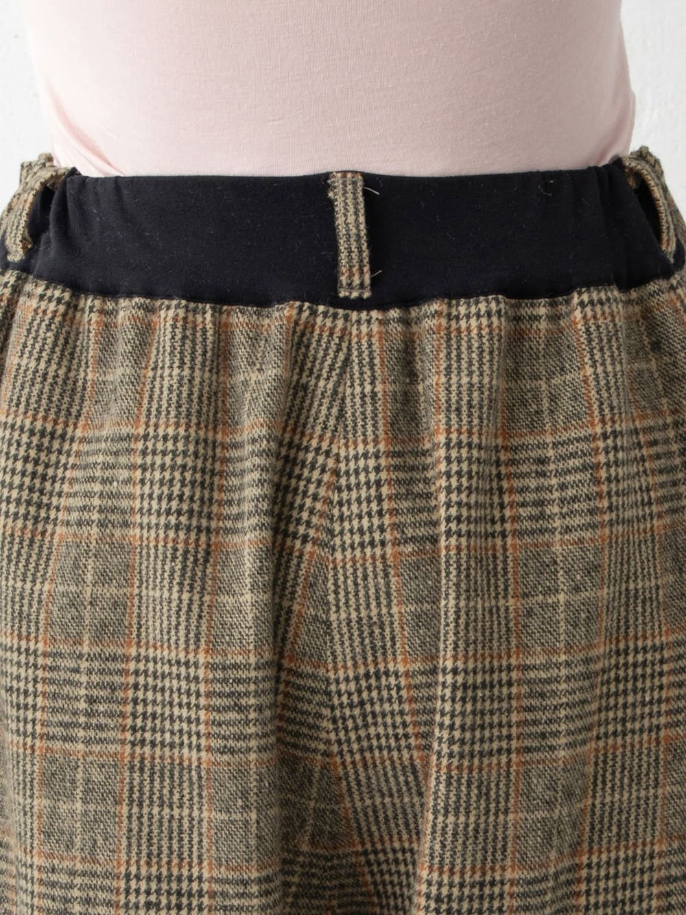 アウトレット|【産前産後】ベルト付きチェックワイドパンツ【出産後も長く使える】