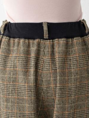 アウトレット|【産前産後】ベルト付きチェックワイドパンツ【出産後も長く使える】