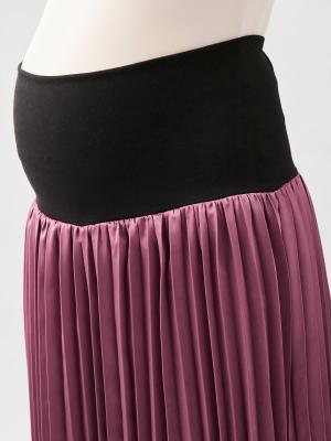 マタニティ スカート|【産前産後対応】サテンプリーツスカート【出産後も長く使える】