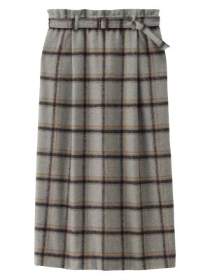 【産前産後対応】チェックハイウエストスカート【出産後も長く使える】 29575