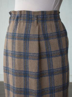 アウトレット|【産前産後対応】チェックハイウエストスカート【出産後も長く使える】