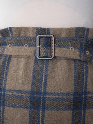 アウトレット|【産前産後対応】チェックハイウエストスカート【出産後も長く使える】