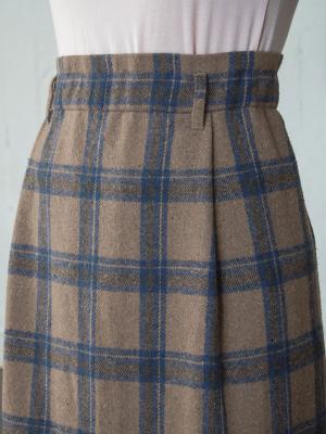 アウトレット|【産前産後対応】チェックハイウエストスカート【出産後も長く使える】