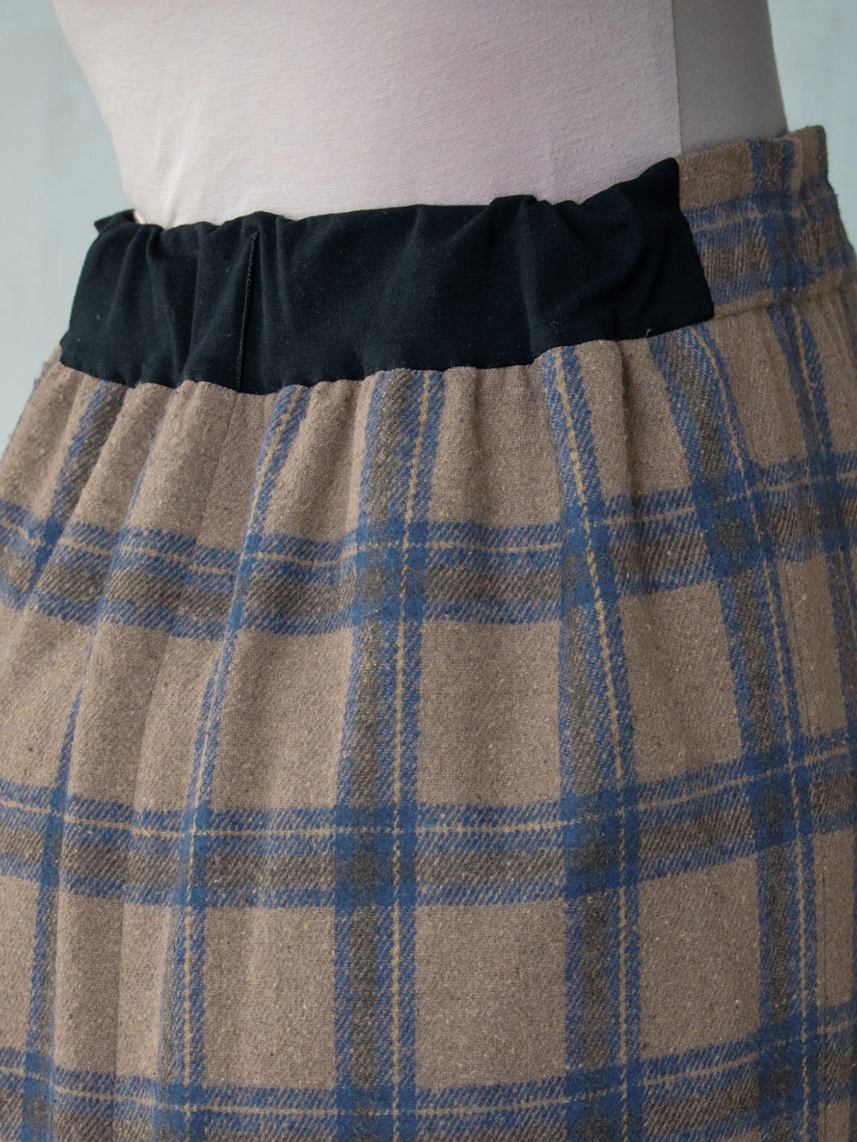 アウトレット|【産前産後対応】チェックハイウエストスカート【出産後も長く使える】