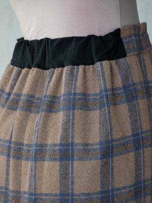 アウトレット|【産前産後対応】チェックハイウエストスカート【出産後も長く使える】