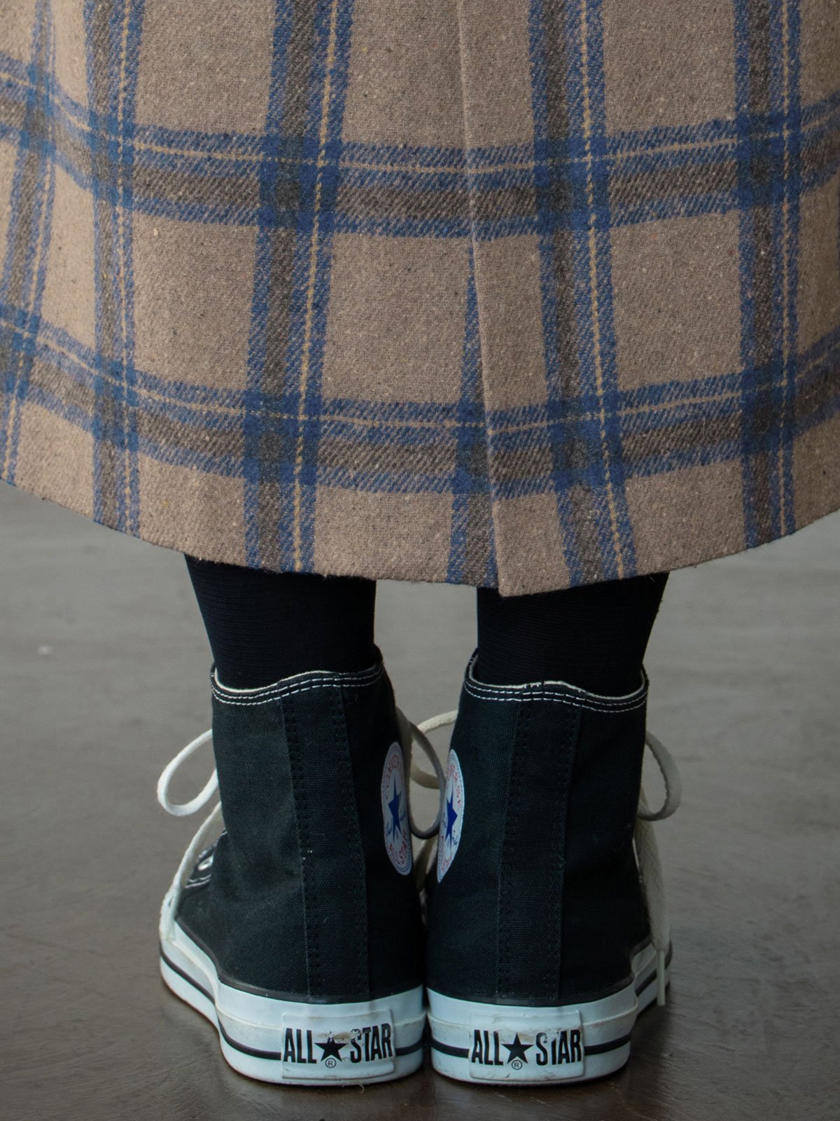 アウトレット|【産前産後対応】チェックハイウエストスカート【出産後も長く使える】