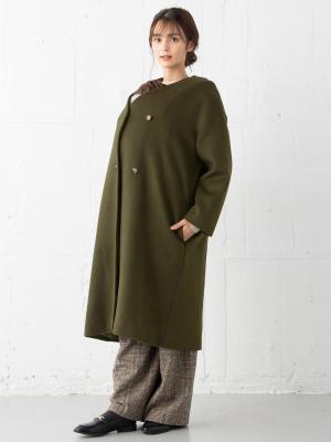 マタニティ アウター（コート）・ママコート|【産前産後対応】ママコートにもなるノーカラーコート