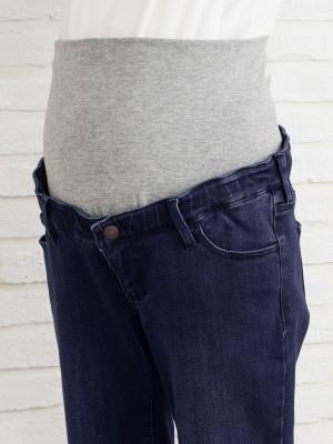 マタニティ パンツ|【産前産後対応】【あったか】裏フェルトタッチデニムテーパードパンツ【出産後も長く使える】