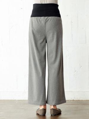 アウトレット|【産前産後対応】【2レングス展開】ウールライクタックワイドパンツ【出産後も長く使える】
